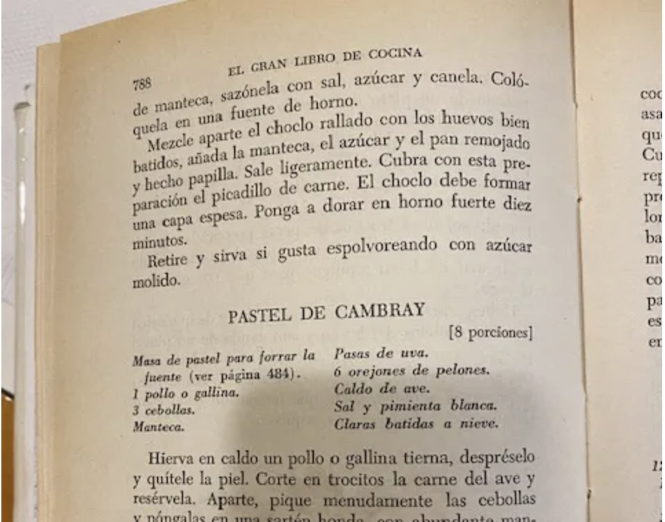 Receta pastel de cambray
